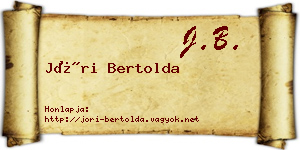 Jóri Bertolda névjegykártya